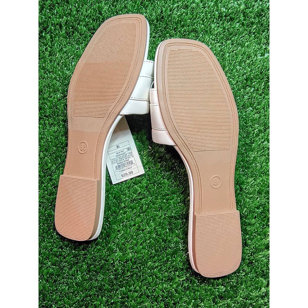 A New Day Kelsey Cream Pearl Buckle Slide Sandals 8.5 NWT - Picture 4 of 6